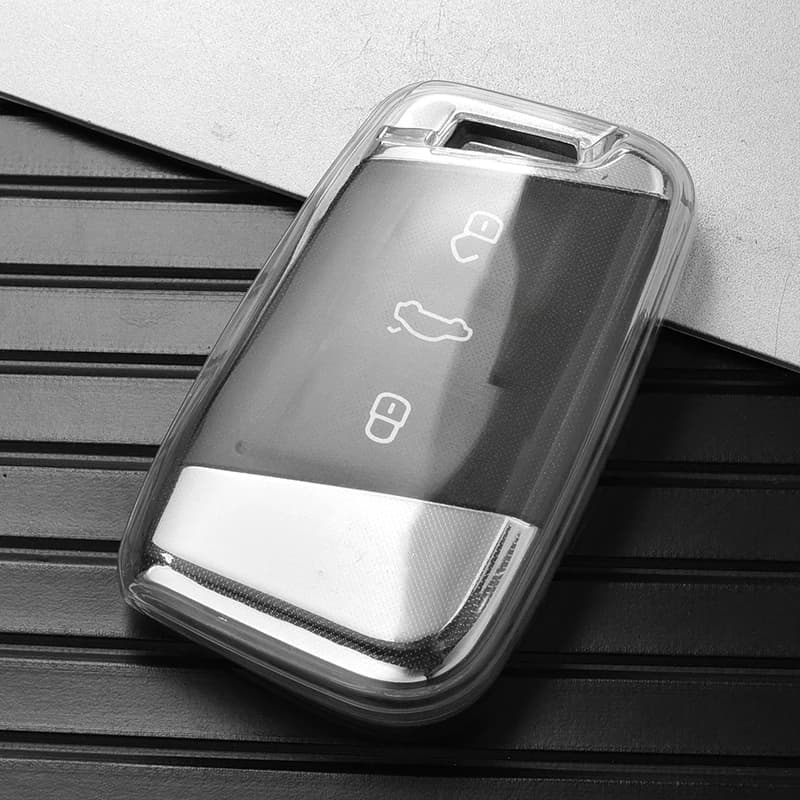Nuova custodia protettiva per chiave auto in TPU morbido trasparente per VW Volkseagen Passat B8 Magotan per Skoda Superb A7 Kodiaq Seat Shell Fob