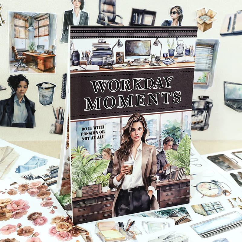 20Sheets Large Size Waterproof Dual-Material Urban Elites Washi PET Sticker Book Business Suit Stickers Set For Scrapbooking