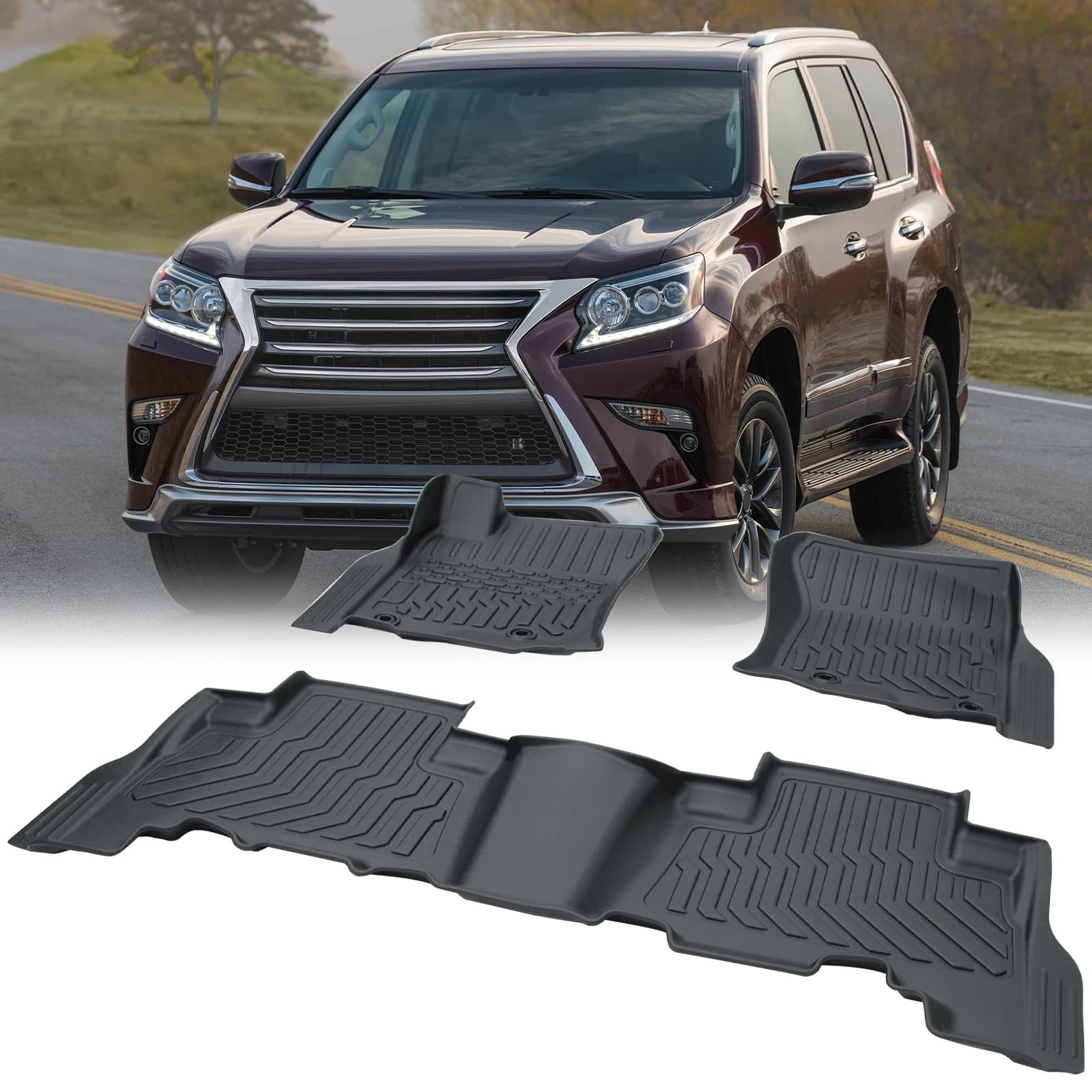 Car mats, mats and coatings TPE rubber car mats for all black seasons for 14-22 Lexus GX460 and 14-23 Toyota 4Runner