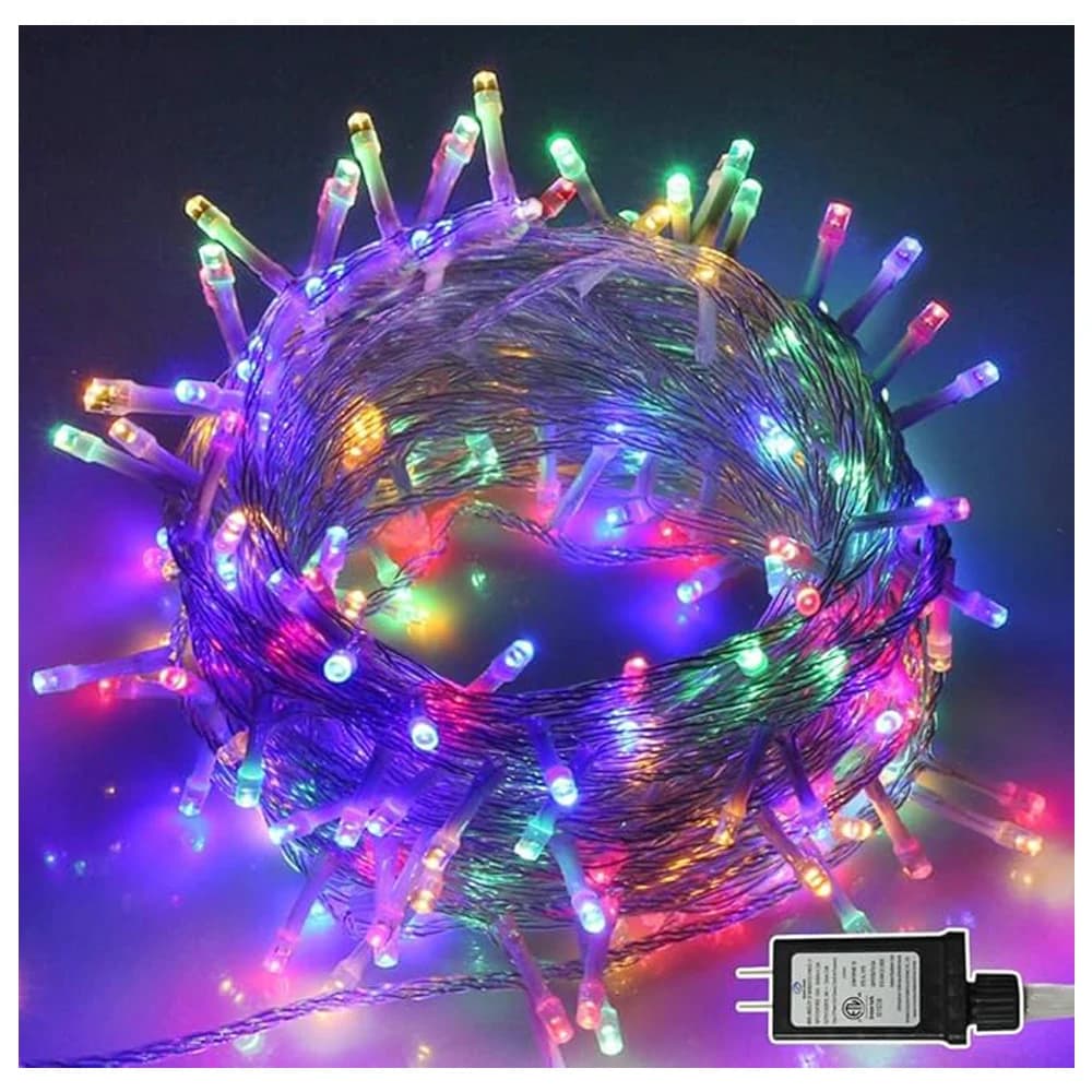 Luci a stringa multicolori, luci a LED effetto ghiaccio da 10m con 400 LED, modalità luce a tenda con connettore da estremità a estremità, luci fatate impermeabili per