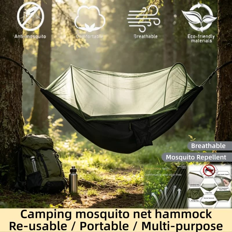 Amaca portatile da campeggio, zanzariera, tenda da campeggio, letto da campeggio, tenda sospesa, riparo da viaggio, amaca ultraleggera