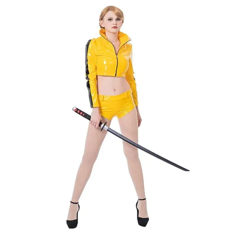 LQThe Bride Cosplay Yellow Costume Film Kill Cosplay Bill Role Game Sexy Summer Shorts Halloween Carnival Party Women's Dress