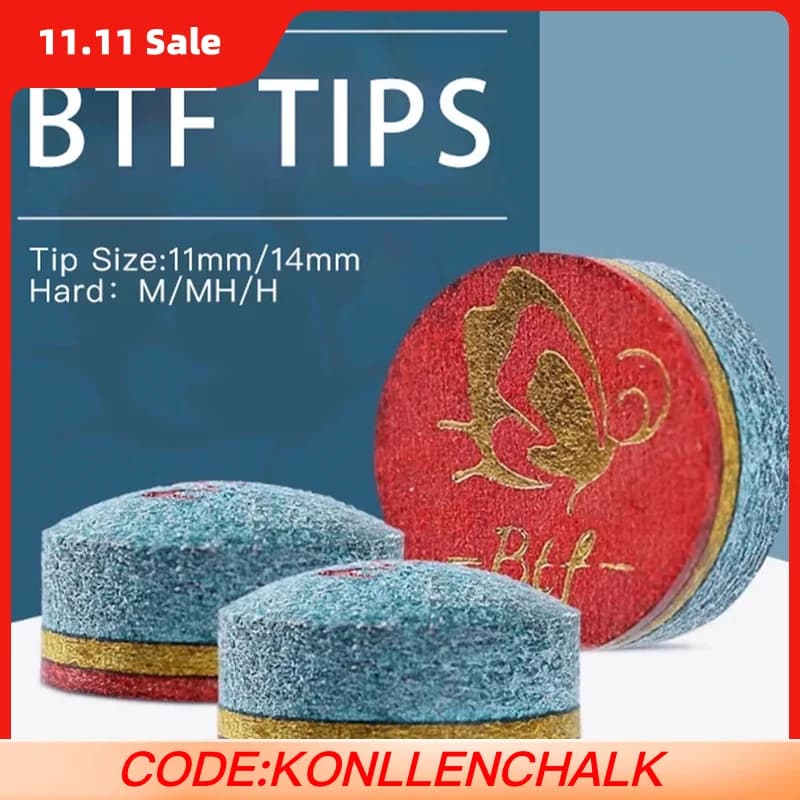 BTF butterfly Billiard Tips with 11mm14mm M/MH/H Snooker Pool cue tips for billiard cues accessories