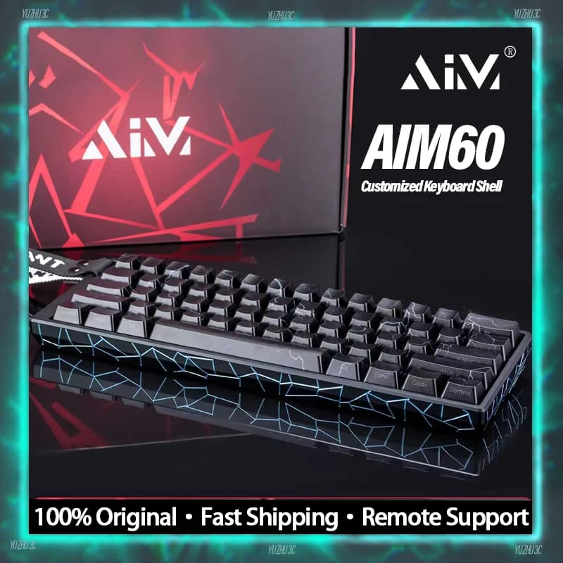 AIMTECH AIM60 Custodia per tastiera per Wooting60 HE/HE+/HEV2 RAKKA60 ATLAS GH60 Layout MAD60 Custodia per tastiera personalizzata con guscio in alluminio