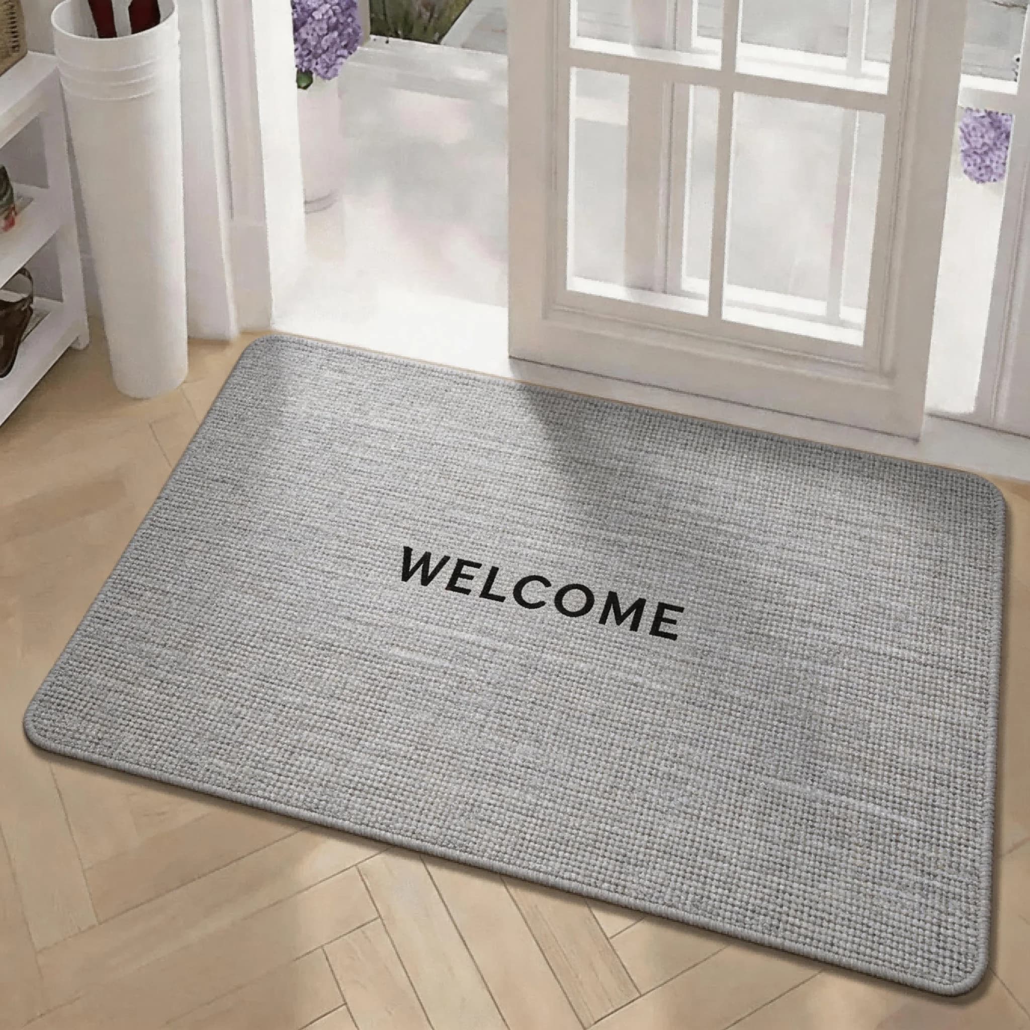 Square doormat rubber anti-slip mat entrance mat woven absorbent bathroom mat toilet mat