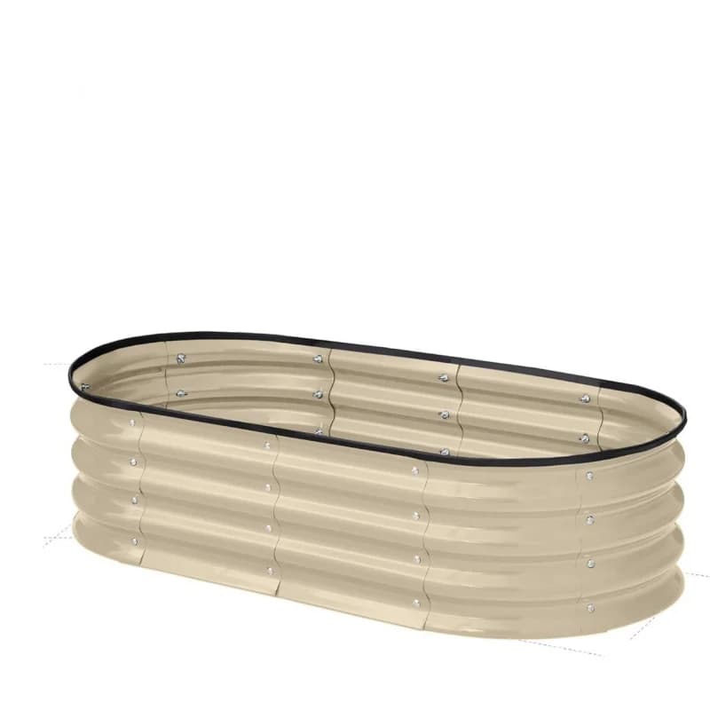1 pcs oval-shaped galvanized steel sheet in various sizes outdoor gardening large box to plant multicolored metal garden bed