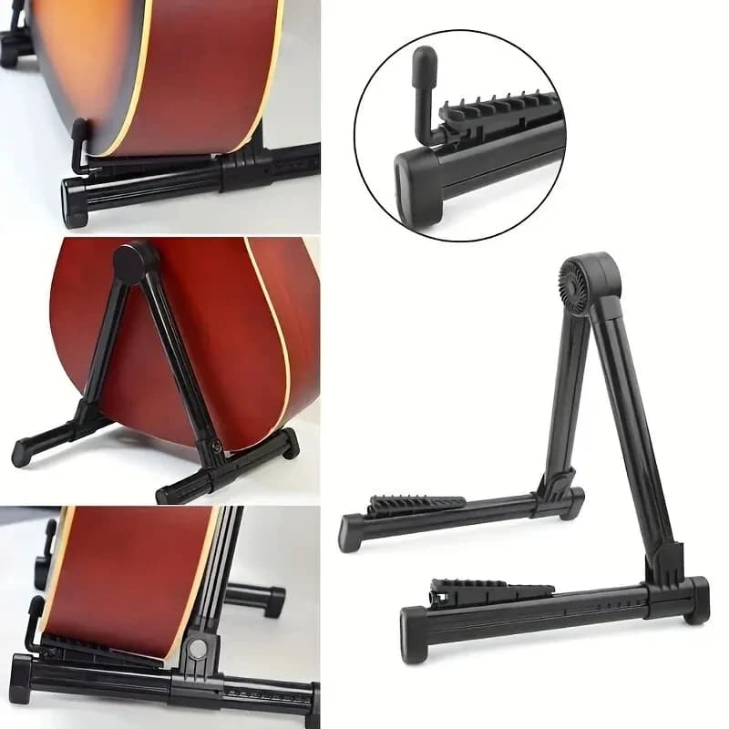 Supporto per Chitarra Pieghevole a Forma di A in ABS/Supporto Universale per Chitarra Acustica, Classica, Elettrica, Basso, Banjo, Ukulele