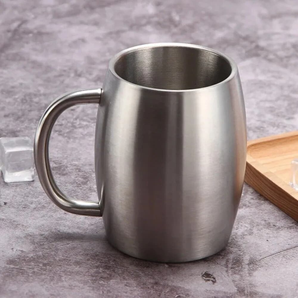 Boccale da birra portatile in acciaio inossidabile Tazza termica da 420 ml con isolamento a doppia parete Tazza da acqua per ufficio leggera