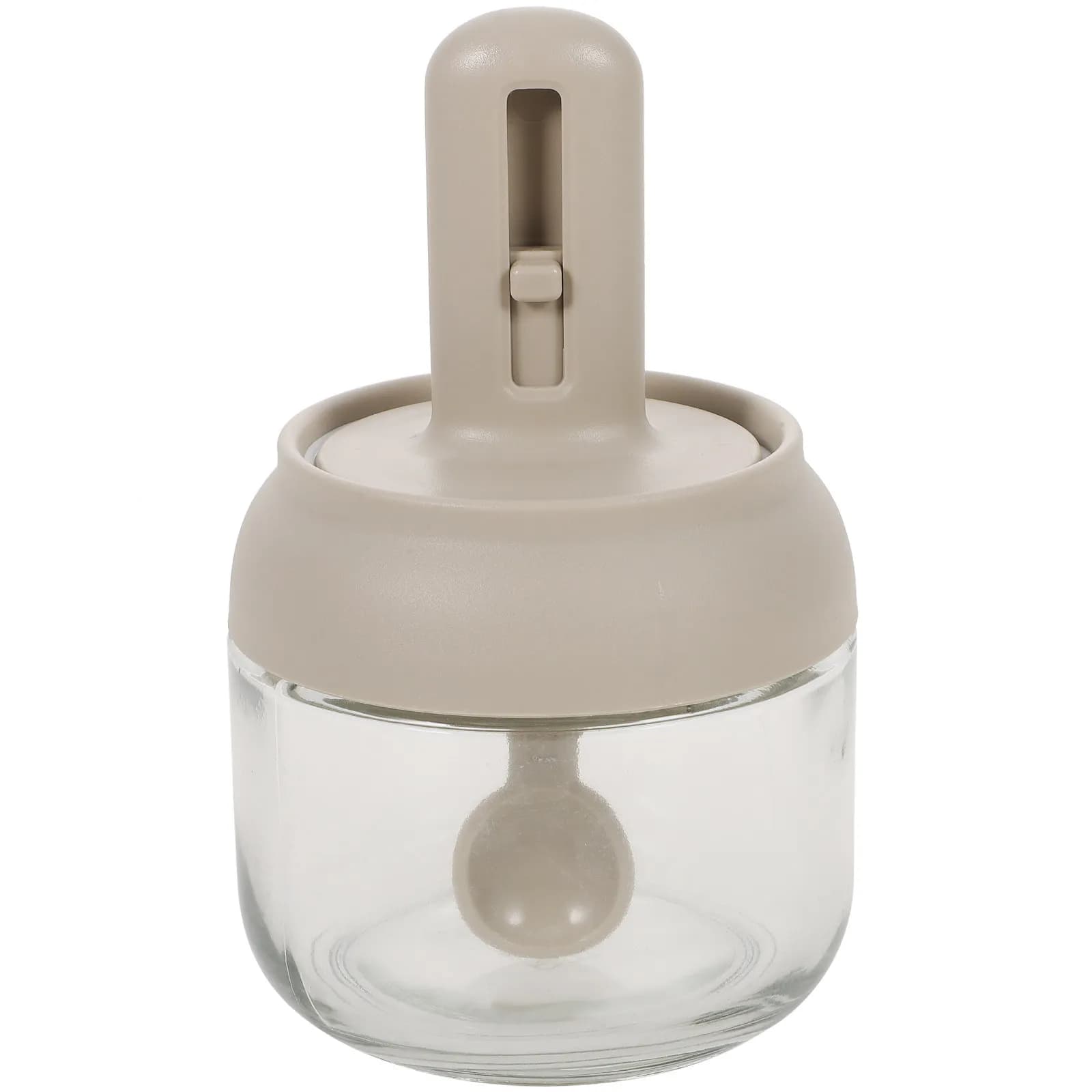 Glass Spice Jar High Strength Transparent Design Airtight Lid Sealing Ring Spoon Holder Kitchen Seasoning Organizer Condiment