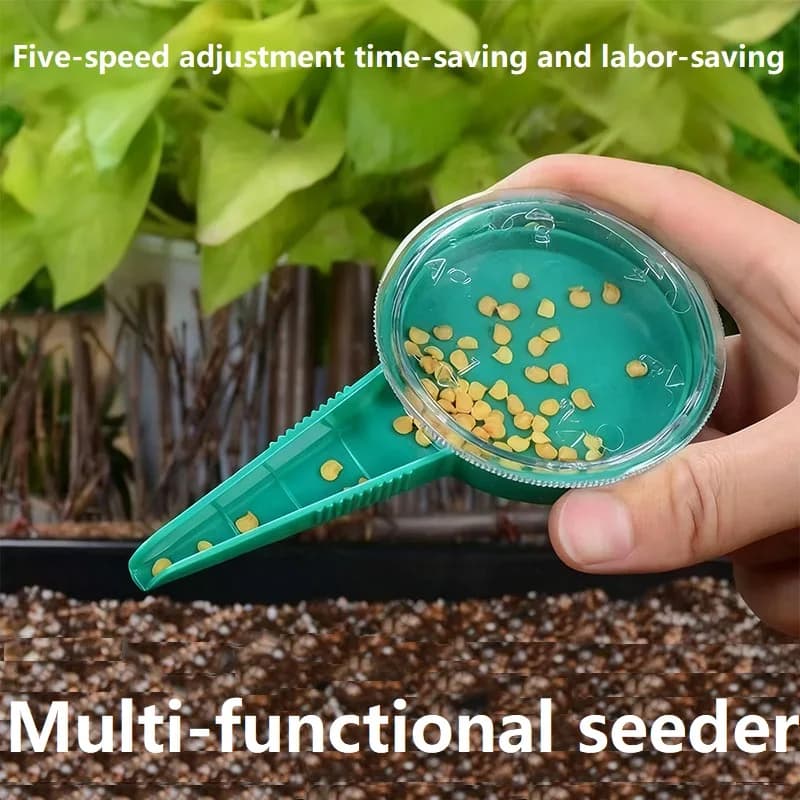 Garden flower planter accessory, multifunctional plant seed dispenser, adjustable, hand held, BZQ02