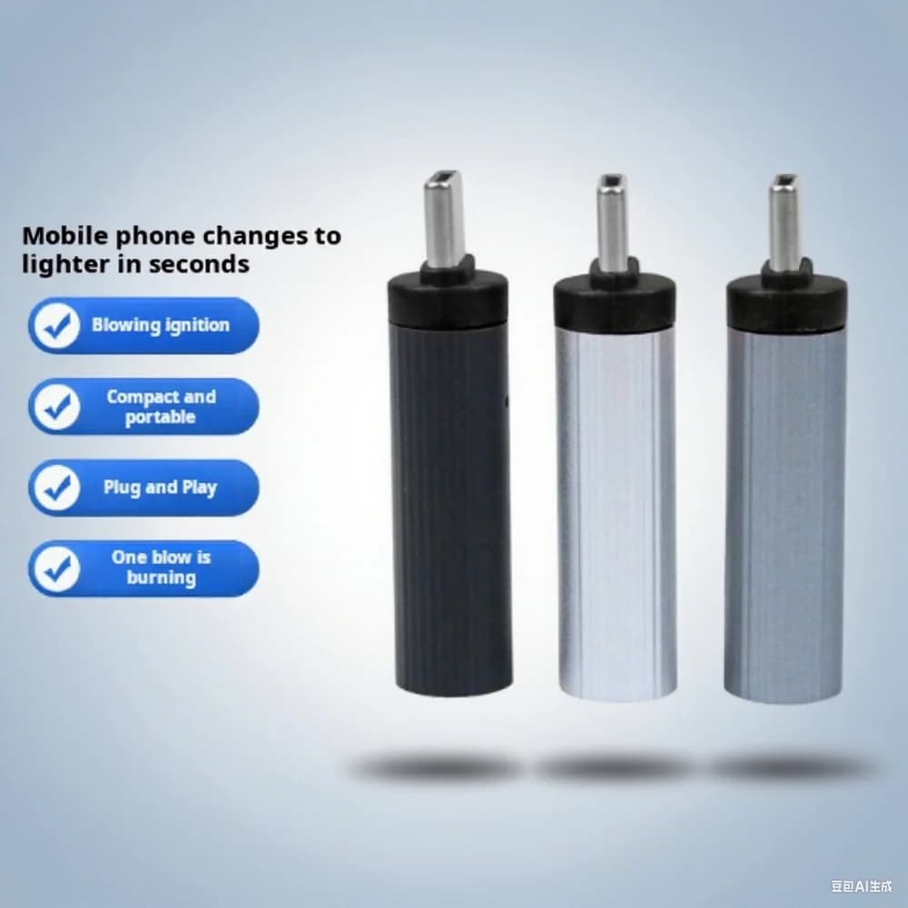 Mini accendino di tipo C con spegnimento automatico per viaggi aerei all'aperto, nessuna batteria, nessuna fiamma, adattatore per accendisigari USB C