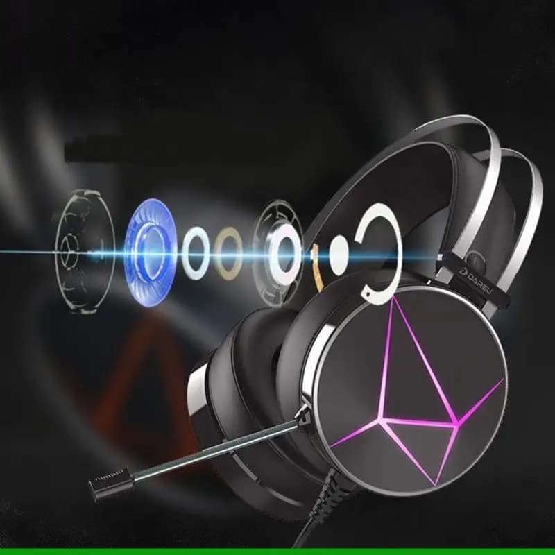 U55C Adjustable USB RGB stereo gaming headphones for classic wired PCs