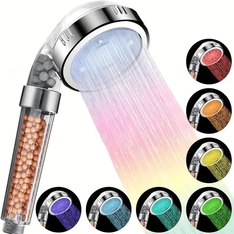 Soffione doccia a LED 3/7 colori Soffione doccia a LED che cambia colore automaticamente Soffione doccia a risparmio idrico Accessori per il bagno