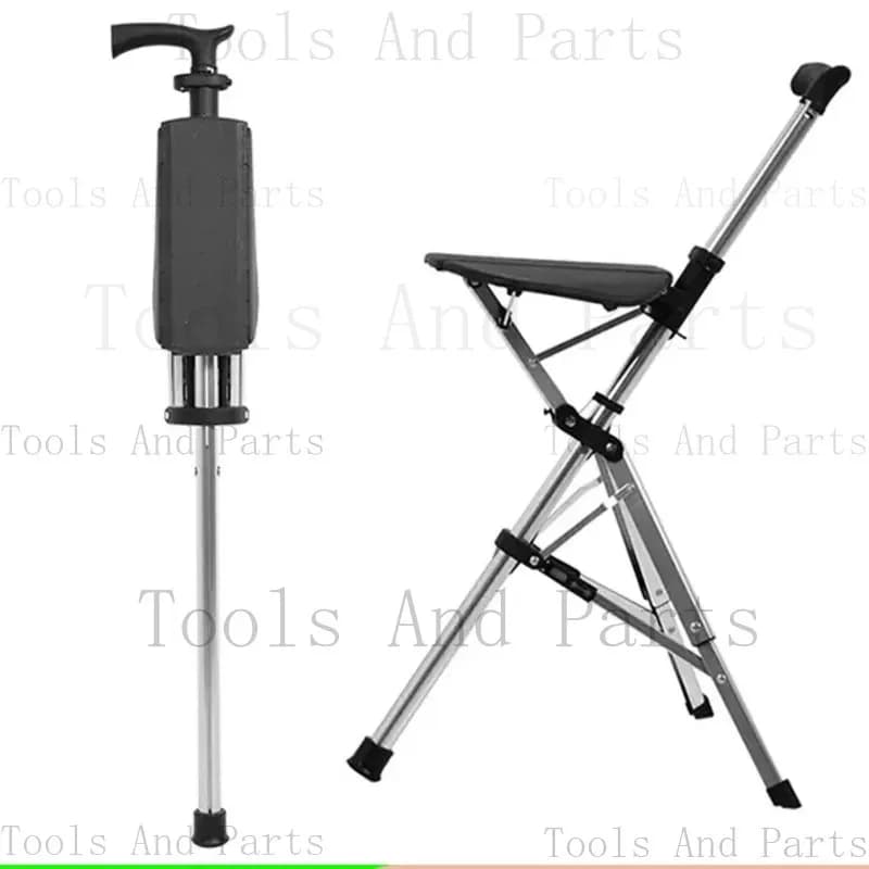Chair with multifunctional non-slip folding crutch with Bastone stool for Seniors, Hemeide, New