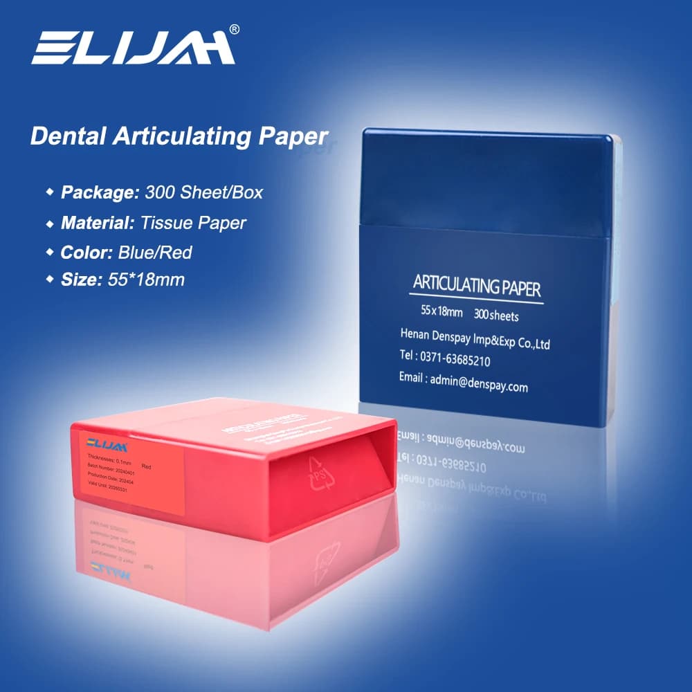 ELIJAH 300 Card Sheet Dental Articulation 55*18mm Double-sided clamp Oral tooth whitening Material Dental tools