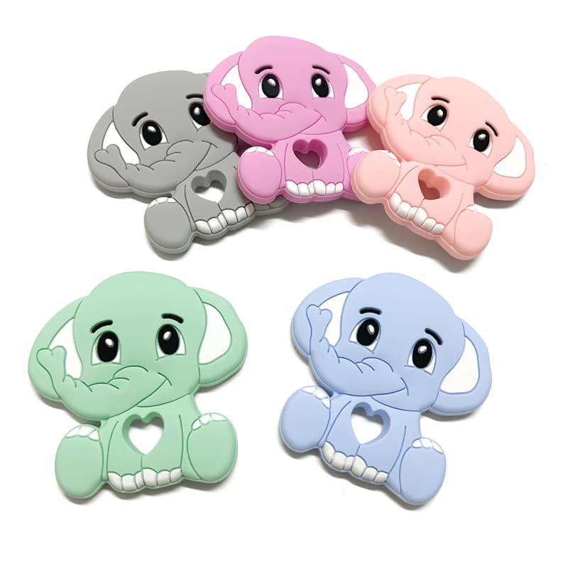 1pca Silicone Elefante Massaggiagengive Roditore Perline Dentizione Giocattoli Masticabili Forma di Animale Prodotti Per Bambini Regalo Infermieristico