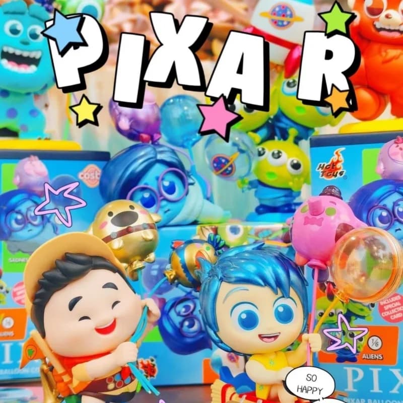 Authentic Hottoys Pixar Balloon Series Cosbi Blind Box Action Figure da Collezione Alien Sully Lotso Turning Red Regalo per Ragazze