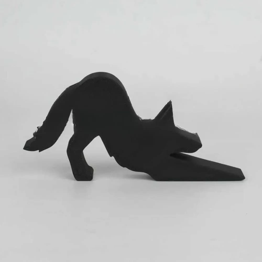 Simpatico Fermaporta Decorativo 3D a Forma di Animale, Nero, Anti-collisione, Antiscivolo per Casa e Ufficio