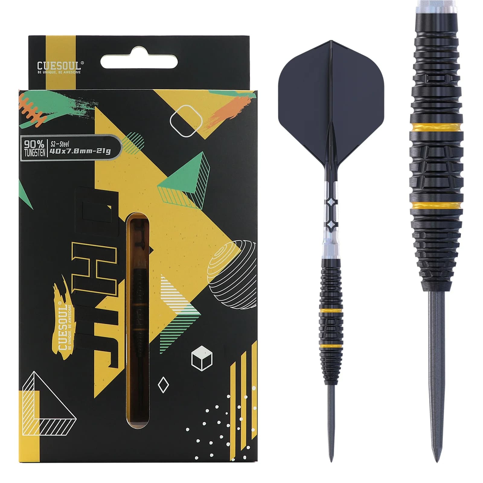 CUESOUL JIHO S2 21/22g punta in acciaio 90% Set di freccette in tungsteno con rivestimento in titanio
