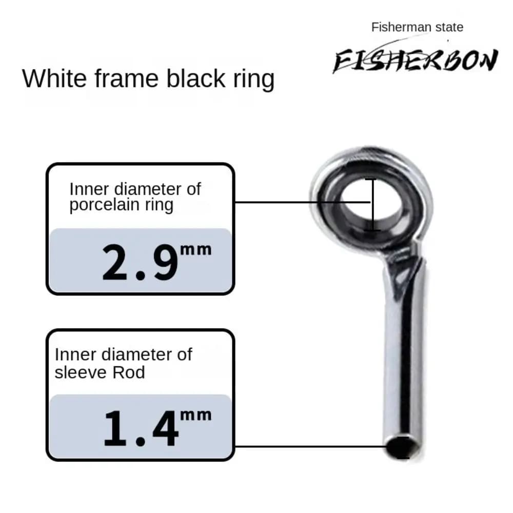 Nuovi anelli guida per canna da pesca in acciaio inossidabile da 0,8 mm a 2,0 mm con anello in ceramica ovale, accessori per la pesca.