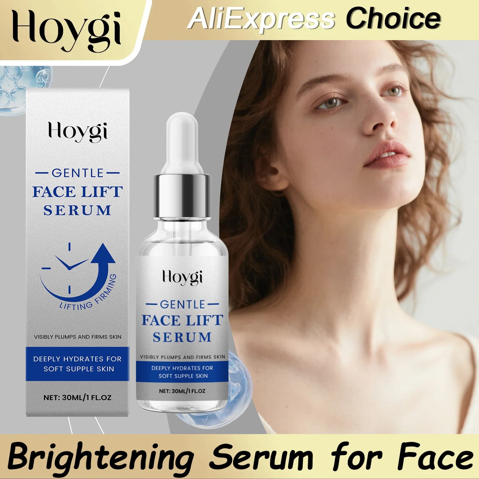 HOYGI Siero all'Acido Hyaluronico Anti-Eta, Hydratante Viso, Reduces Pores, Illuminating Essence and Skin Care Whitening