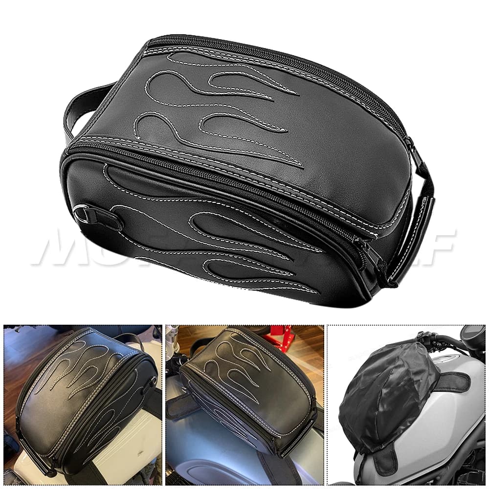 Black Oil Fuel Tank Bag Magnetic New Waterproof Single Shoulder Bag Motorcycle Backpack Motor Tank Bag Motorbike Saddle Bag
