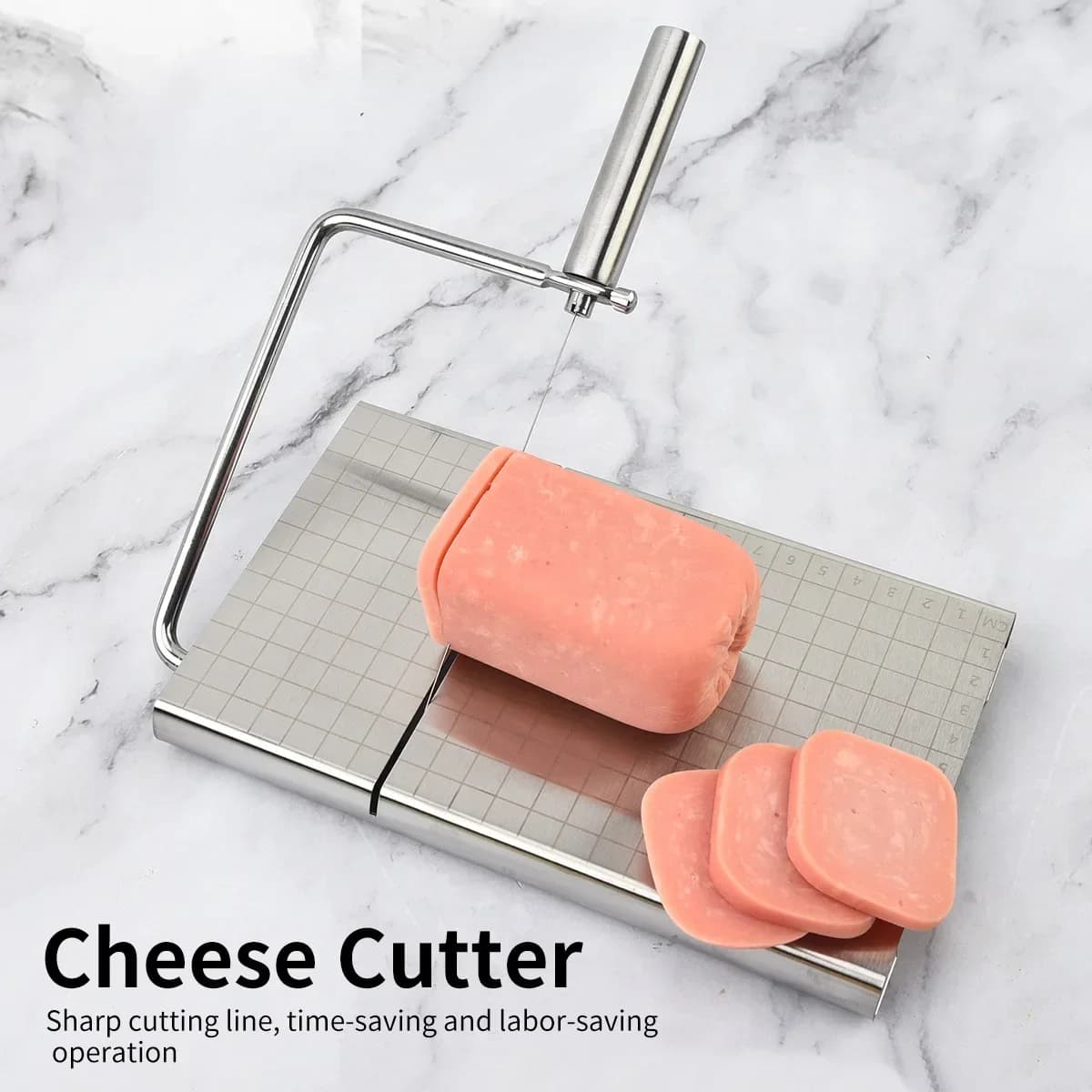 Cheese and Butter Slicers with Wire Cheese Adjustable Cheese Cutter Board 5pcs Replacement Stainless Steel Cutting Wire