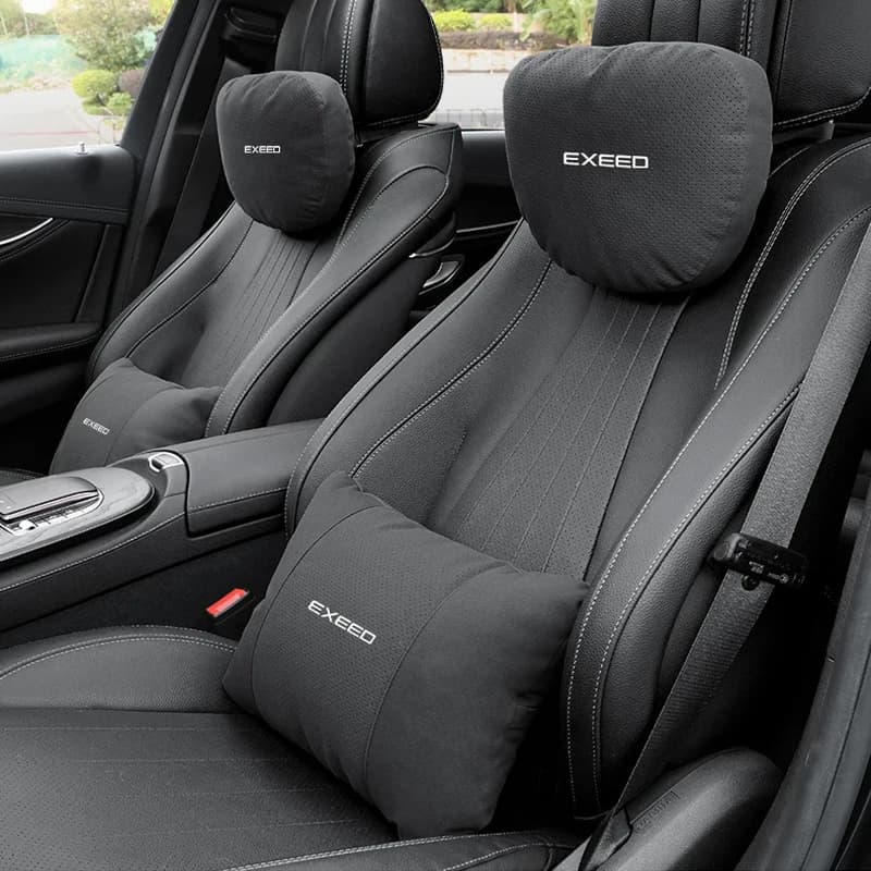 For Chery Exeed TXL TX VX LX 2021 2022 2023 Suede Car Headrest Neck Support Seat Lumbar Cushion Soft Neck Pillow Accessories