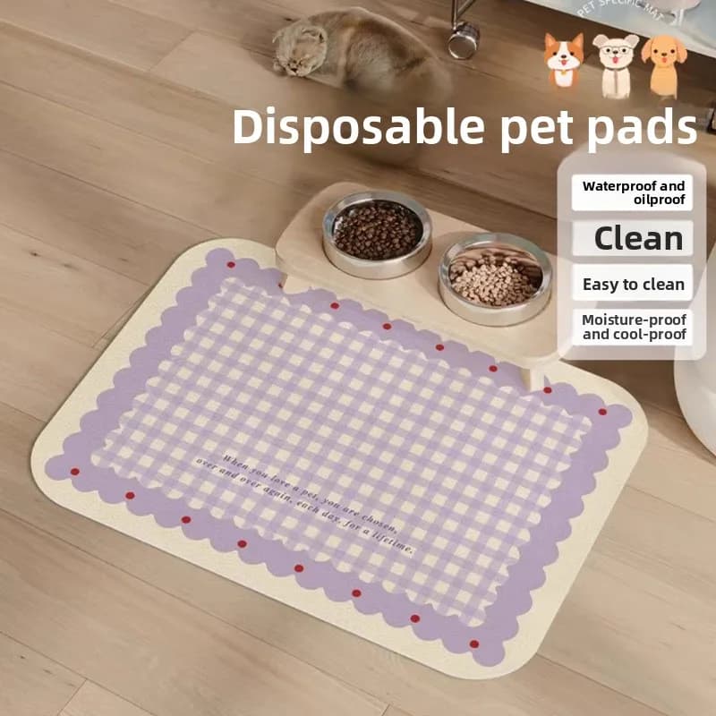 Pet placemat,anti-dirty, splash-resistant and easy-to-clean mat cat and dog bowl mat, eating mat, non-slip and leaking food,