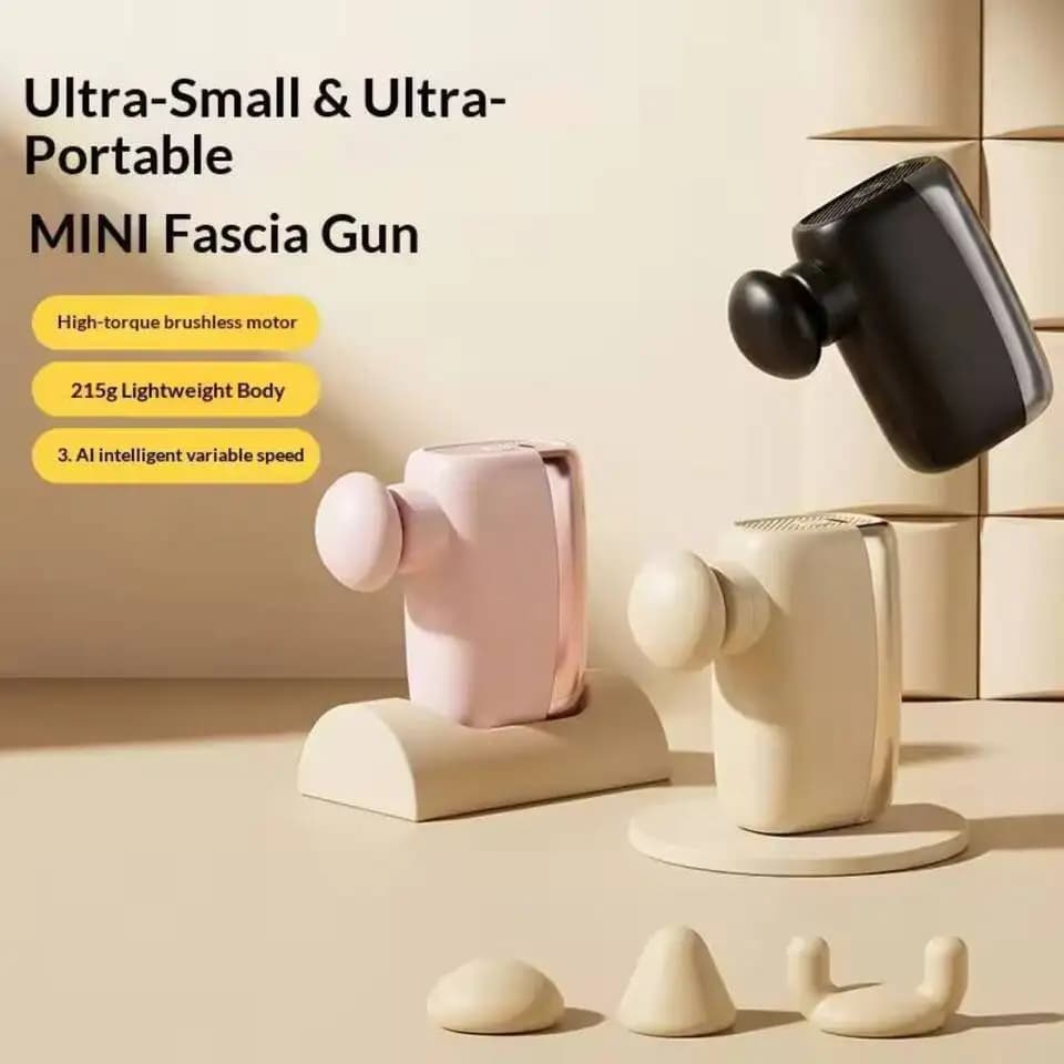 Mini Portable Variable Frequency Brushless Motor Massager Gun Deep Tissue Percussion Massage Device With 3 Speed Levels