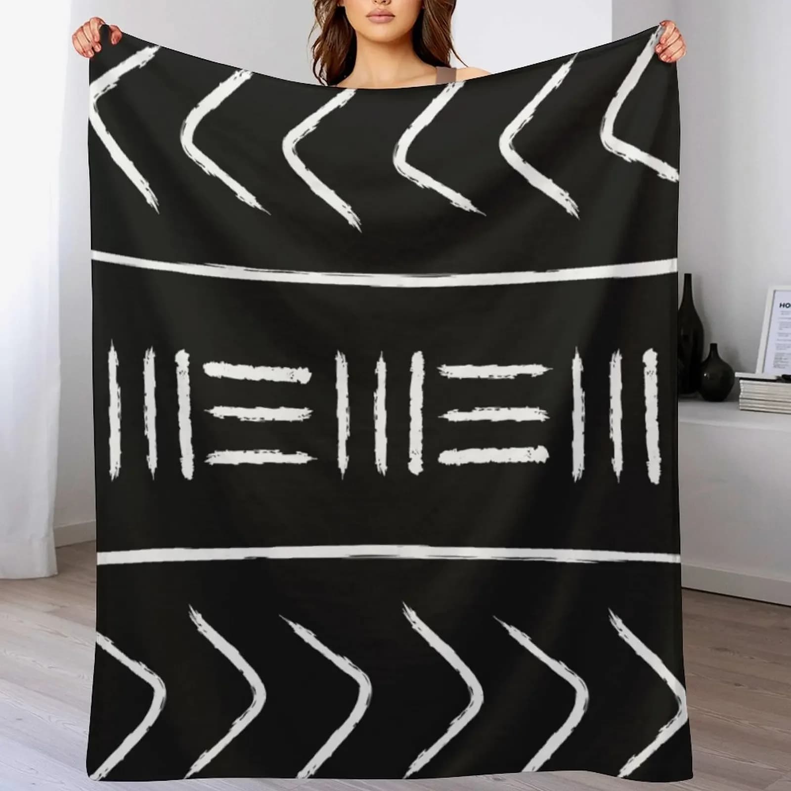 Coperta in tessuto nero - versione cuscino, morbida coperta per camera da letto per dormire di notte