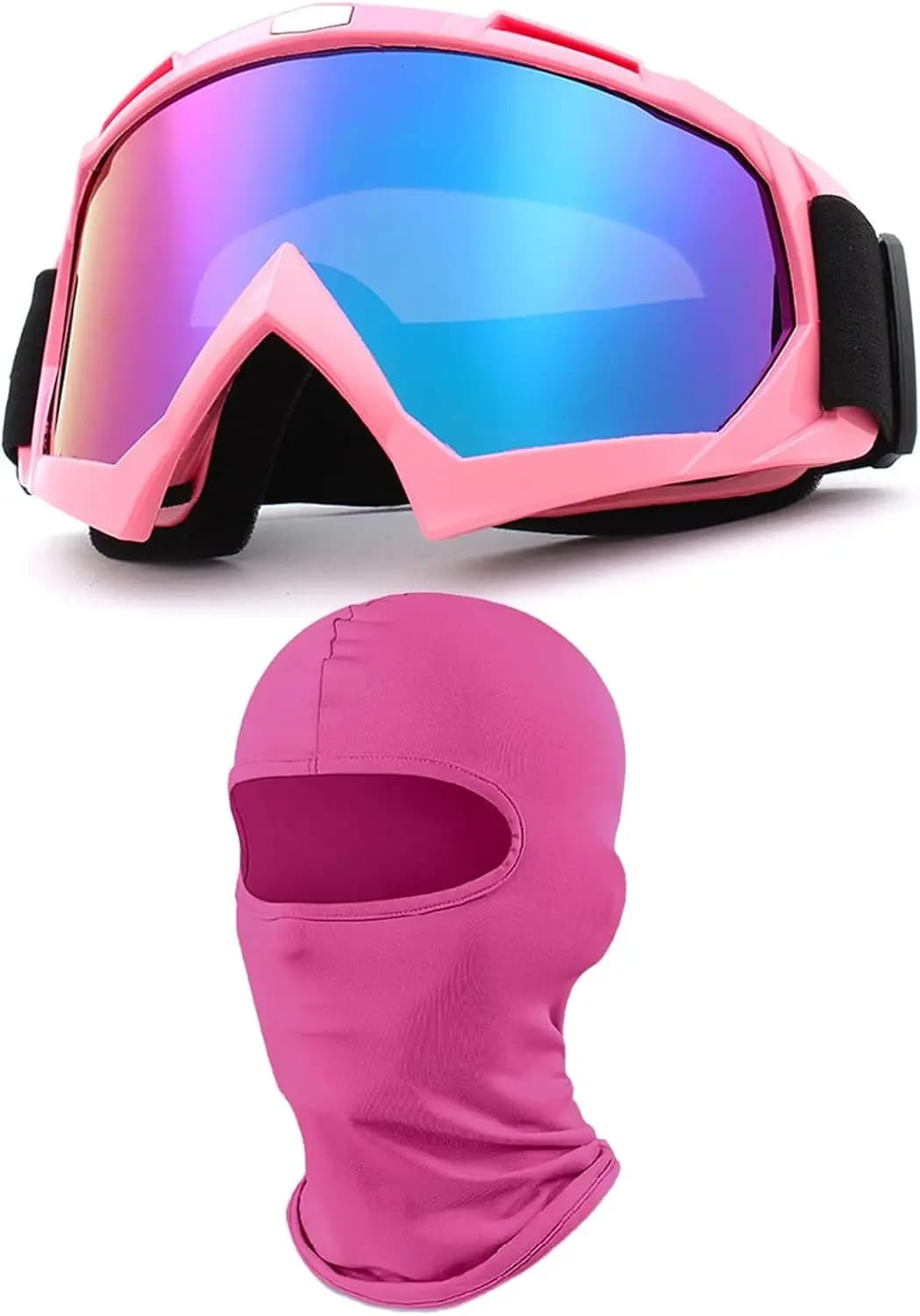 Motorcycle Goggles with Face Mask, Windproof Dirt Bike Racing Ski Goggles Protective Safety Glasses with Balaclava
