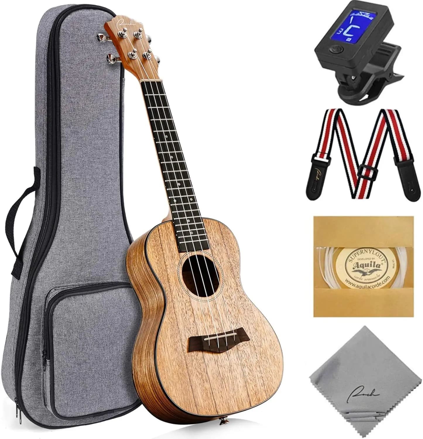 23-Inch Concert Ukulele Starter Bundle for Beginners – Includes 12 Online Lessons, Gig Bag, Tuner, Strap, String Set, Matte Finish
