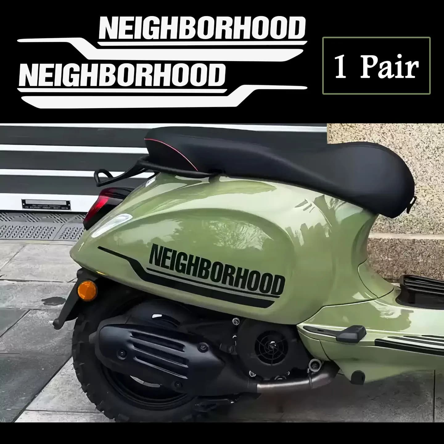 Adesivo Riflettente Impermeabile NEIGHBORHOOD per Moto e Scooter, Decorazione per Carrozzeria, Accessori in Vinile per Vespa Primavera Sprint