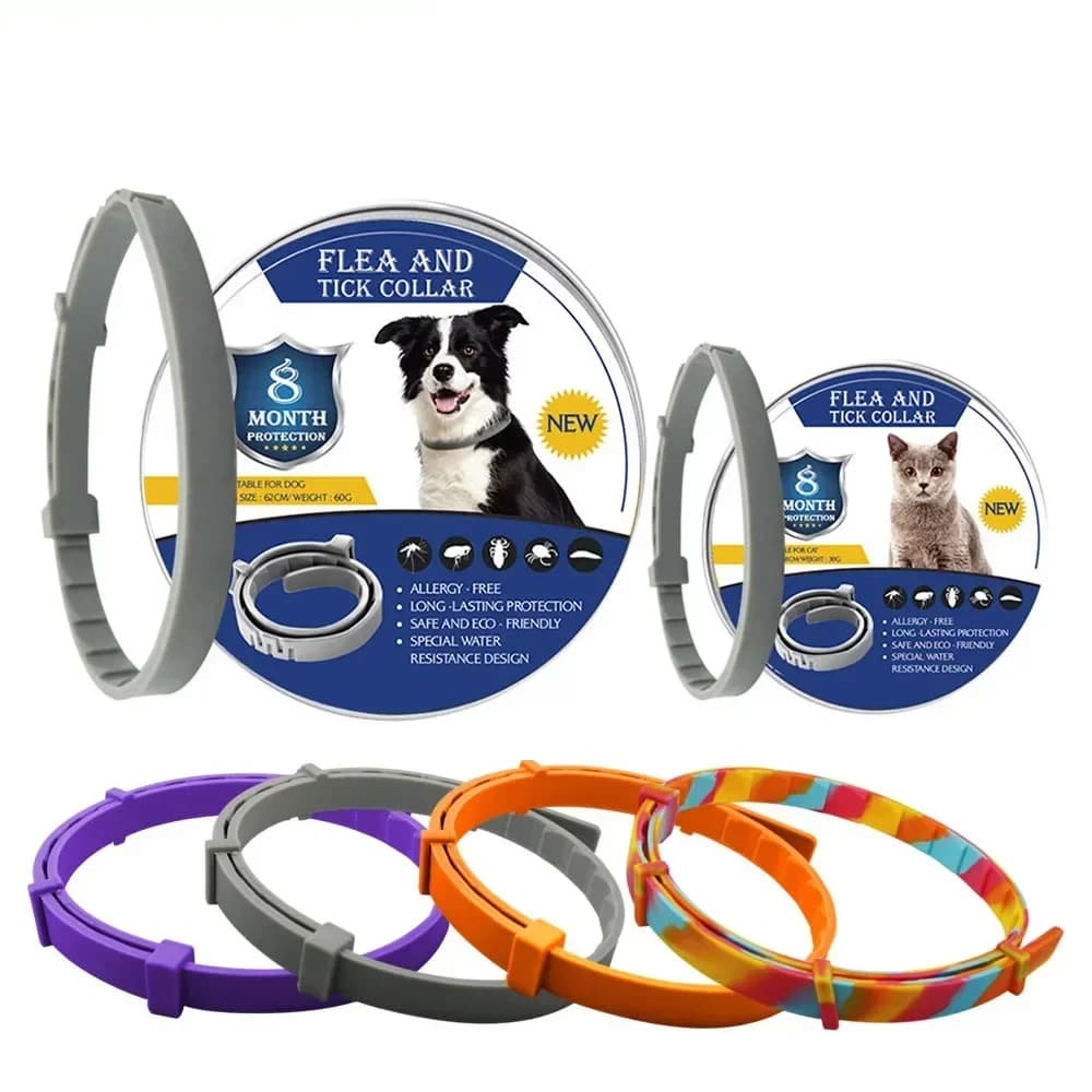 Collare per pulci e zecche per animali domestici per cani e gatti fino a 8 mesi Collare per la prevenzione delle zecche delle pulci Anti-zanzara e repellente per insetti Forniture per cuccioli