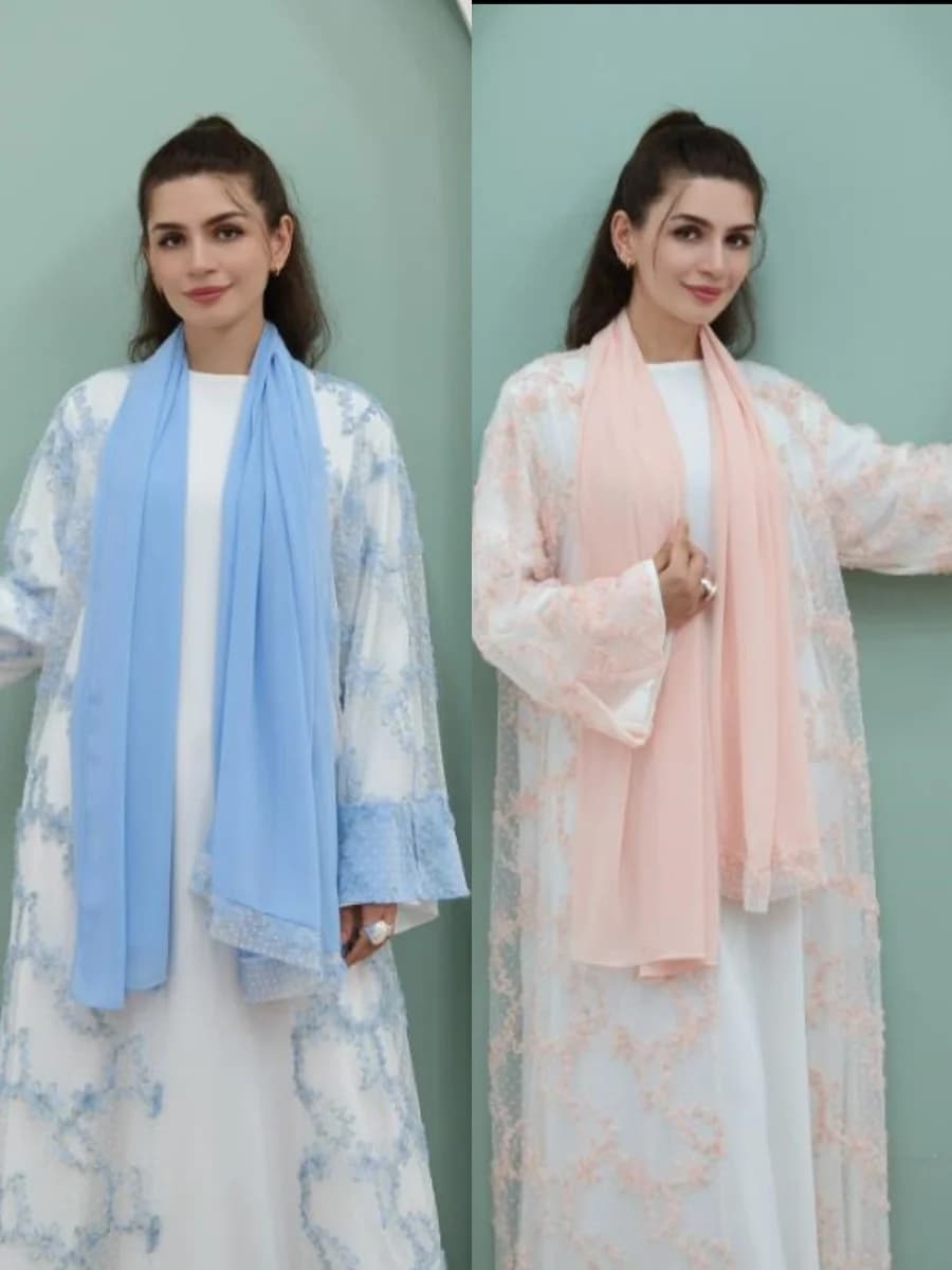 Donne musulmane Dubai Abaya Lusso pizzo ricamo Hijab Abito lungo Kimomo Cardigan Modesto caftano Robe Femme Abbigliamento islamico