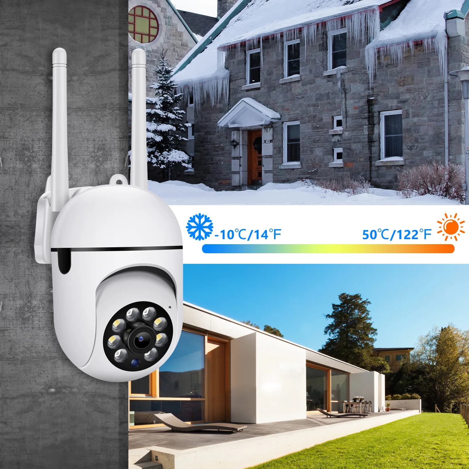 Srihome SH061 Citofono PTZ wireless a colori Telecamera dome IP AI Rilevazione umanoide Sicurezza domestica CCTV Baby Monitor