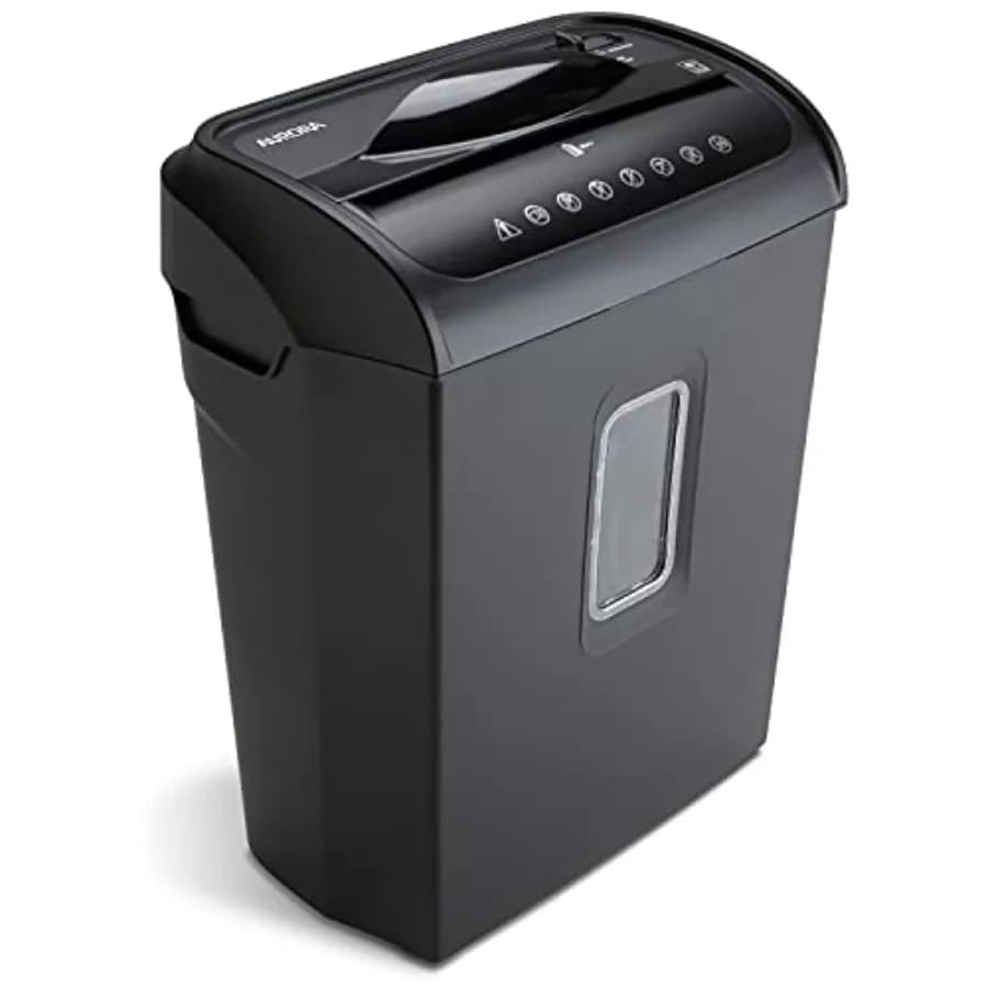 Distruggidocumenti ad Alta Sicurezza per Carte di Credito con Taglio Micro-Cut a 6 Lame, Cestino da 3,5 Galloni e 4 Minuti di Funzionamento Continuo