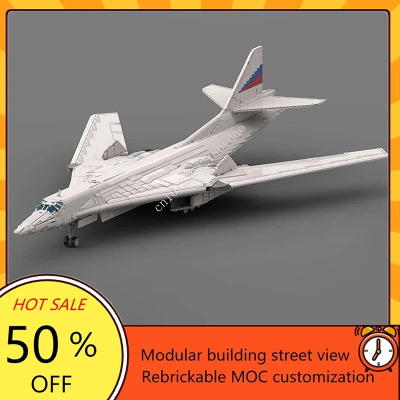 9500PCS WW II Russia Forza Aerea Sovietica TU-160 Cigno Bianco Bombardiere Strategico MOC Puzzle Personalizzato Aerei Supersoniche Giocattoli Di Compleanno