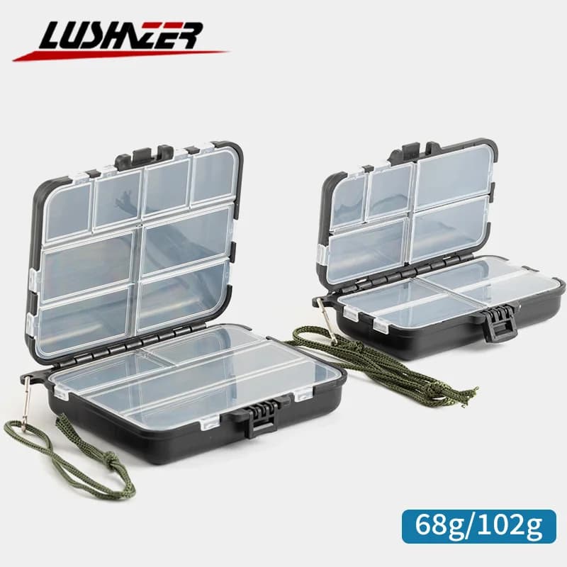LUSHAZER Double layer fishing box Fishing equipment box Fishing accessories box Fishing plastic boxes 12 cm * 9.5 cm * 3.5 cm
