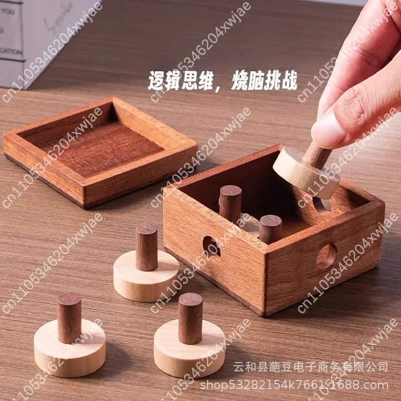 10-Level Burr Puzzle Brain Teaser IQ Toy for Adult and Student Unlocking Challenge Stress Relief Educational Wooden Game