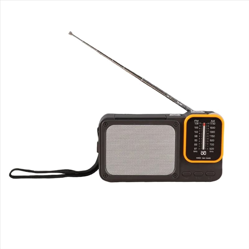 B27B Portable Rechargeable FM AM Radio With Flashlight Bluetooth Speaker TF Card MP3 Music Player Wireless Functionality Gray