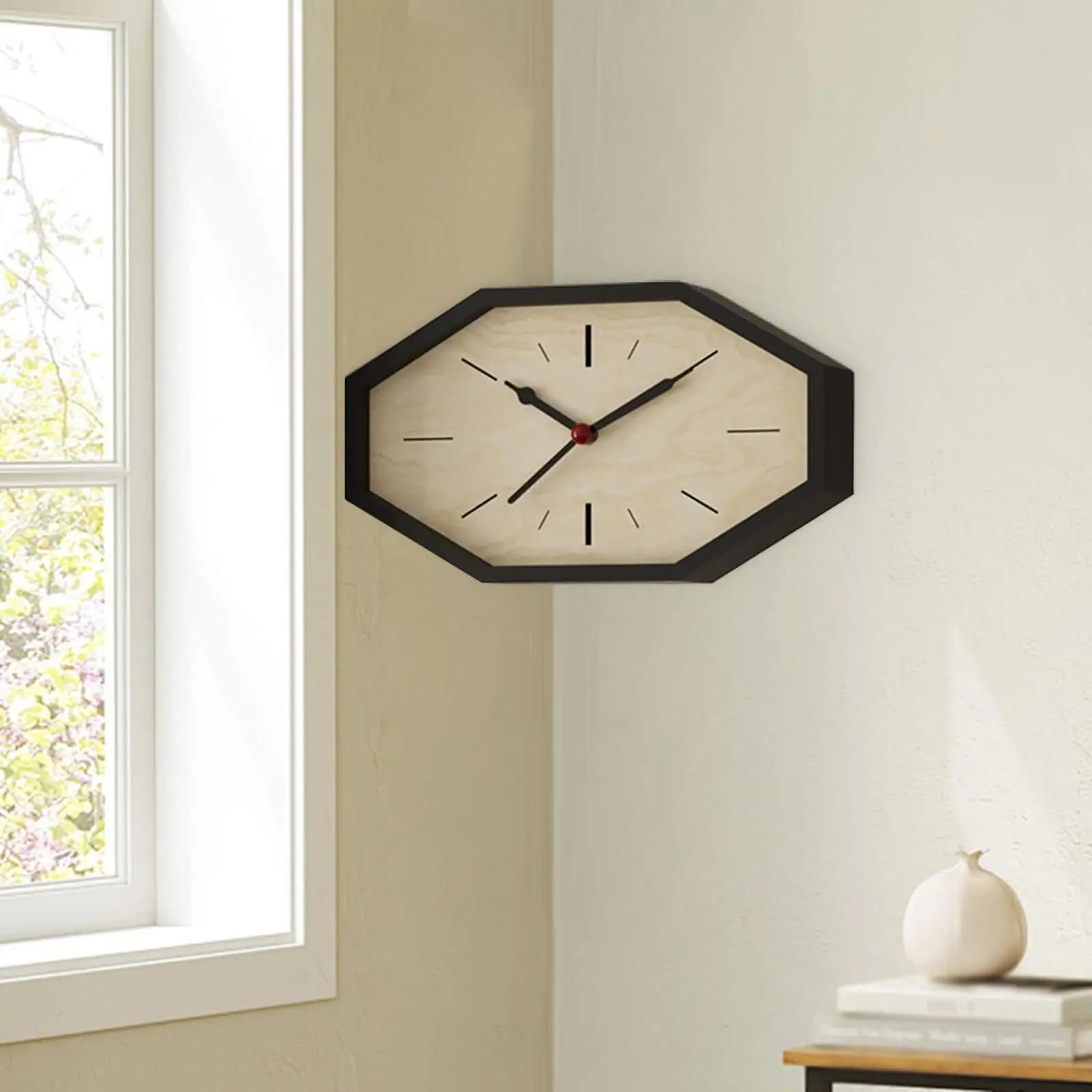 Modern Corner Wall Clock, Silent Movement, Elegant Living Room Decoration, Bedroom, Office