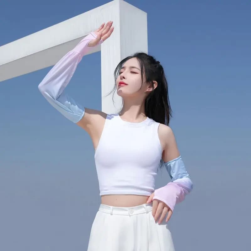 Women's Ice Silk Protective Sleeves, Guide Arm Protective Sleeves, Outdoor Cooling Sleeves, Cycling, Trending Sun Gloves