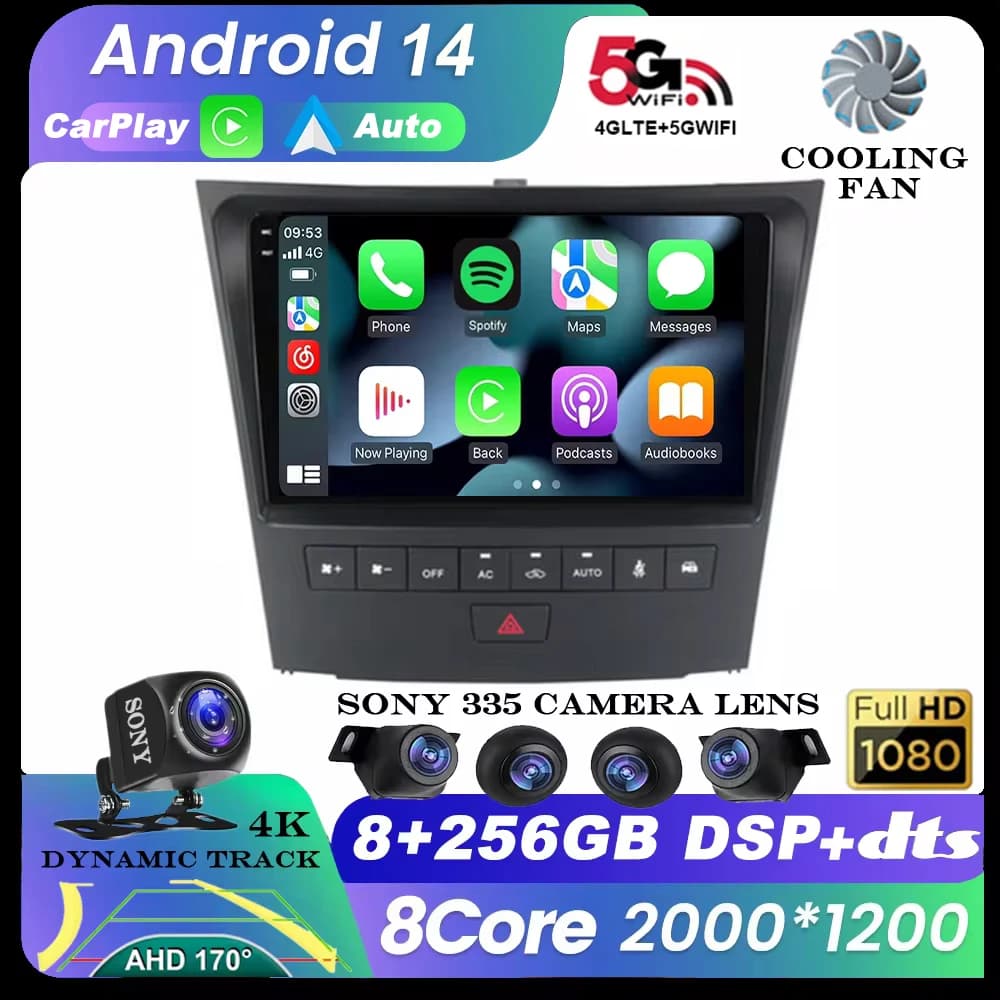 Autoradio Android 14 per Lexus GS300 S190 GS350 GS400 GS430 GS450h GS460 GS 300 III 3 350 2004 - 2011 lettore multimediale Carplay
