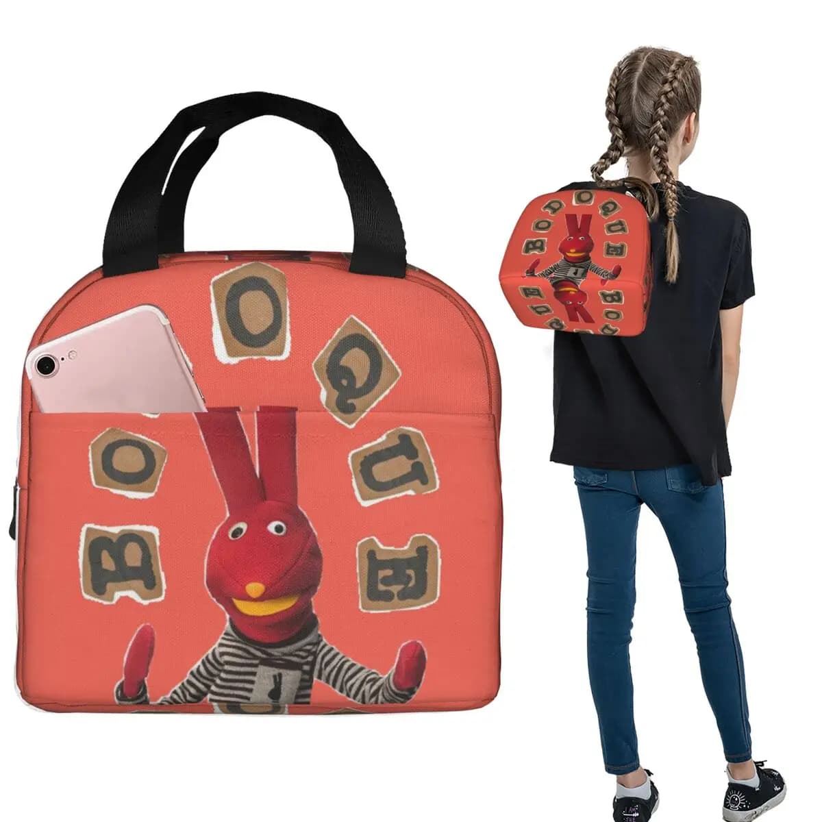 Borsa termica per il pranzo con disegno di cartoni animati di commedia cilena da 31 Minuti Chilean Comedy, per donne e bambini, contenitore portatile per alimenti, borsa termica per il pranzo