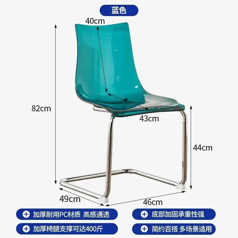 Sedie da soggiorno Comfort Balcony Sedia da pranzo in acrilico trasparente Sedia da gioco moderna Stuhle Esszimmer Mobili da giardino LJ50DC
