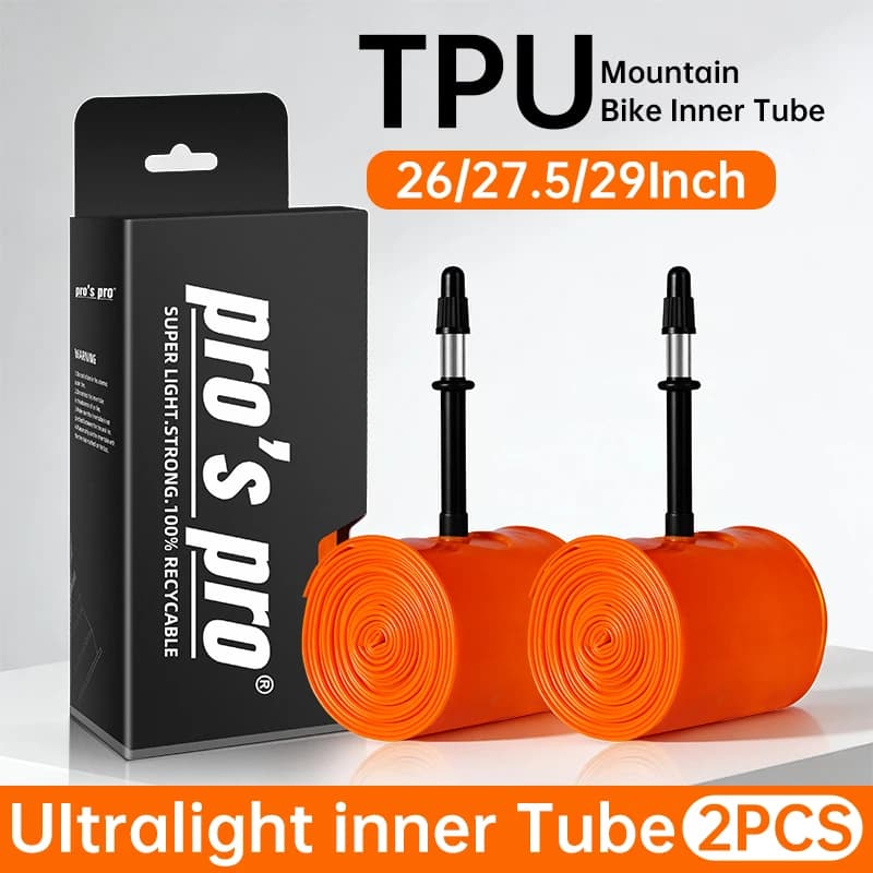 Mountain Bike Inner Tube MTB 26/27.5/29In Bicycle TPU Inner Tire Puncture-Resistant 45mmMetal French Presta Valve Anti-Oxidatio