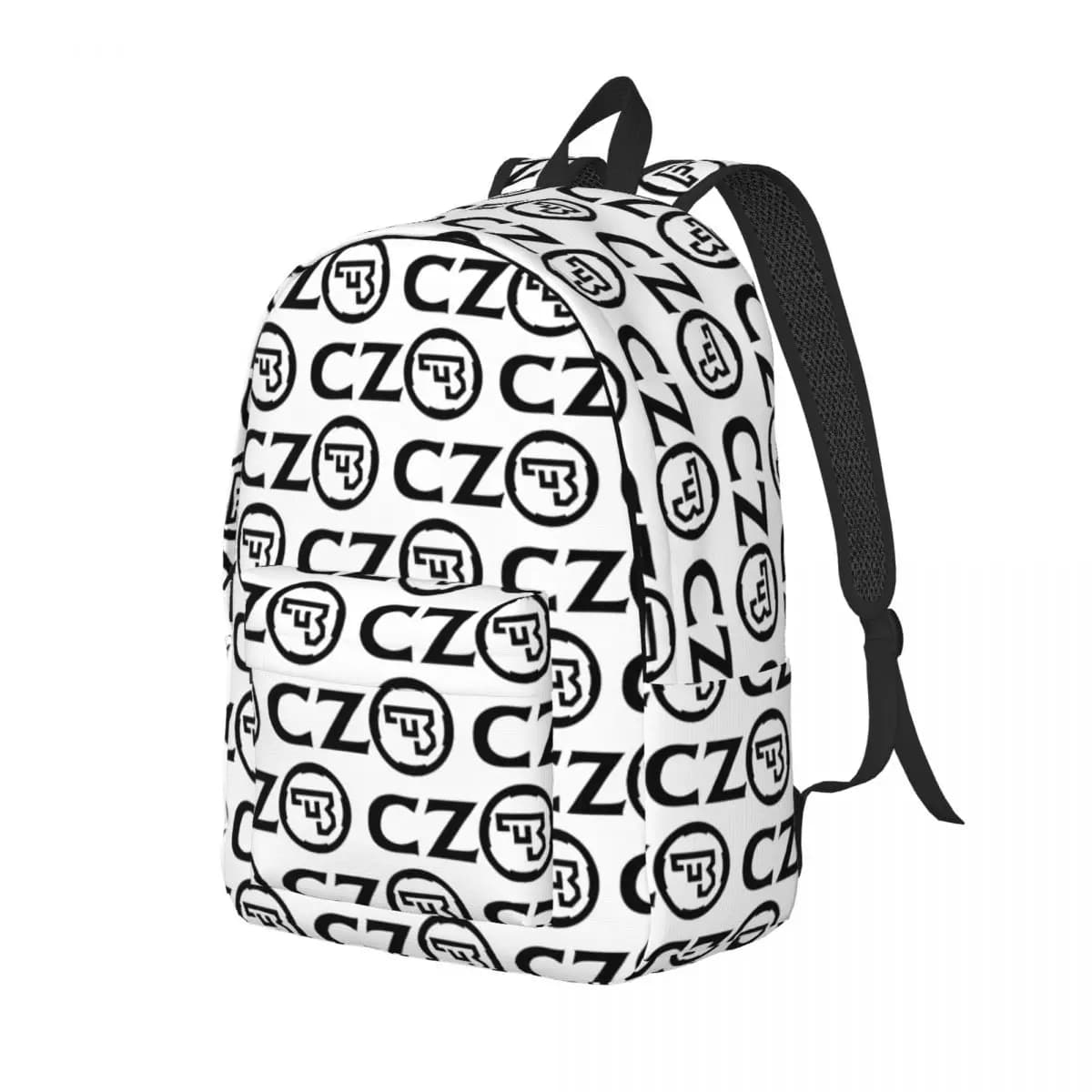 White CZ Guns Logo Student Backpack School Bag Hiking Travel Daypack for Men Women Fashion Bookbag Shoulder Bags
