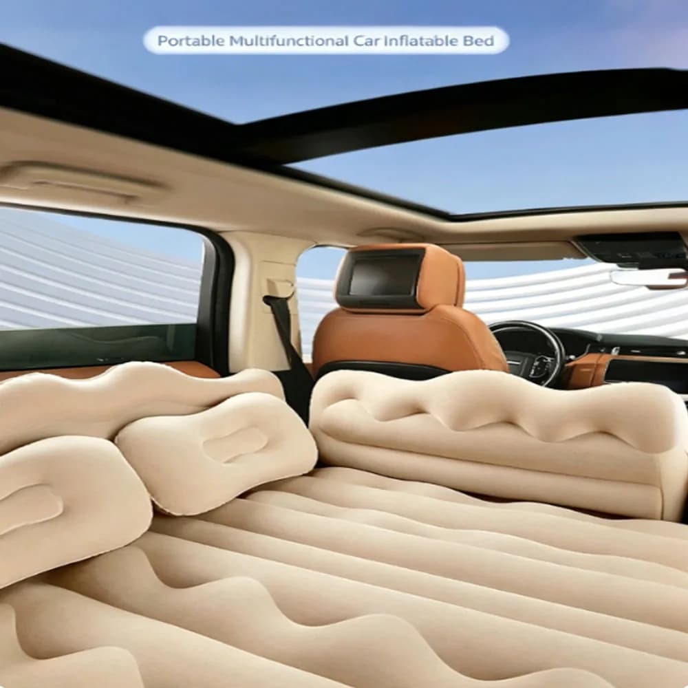 Universal Car Air Inflatable Mattress for Back Seat, Multi-functional Travel Bed with Pillow, Outdoor Camping Cushion